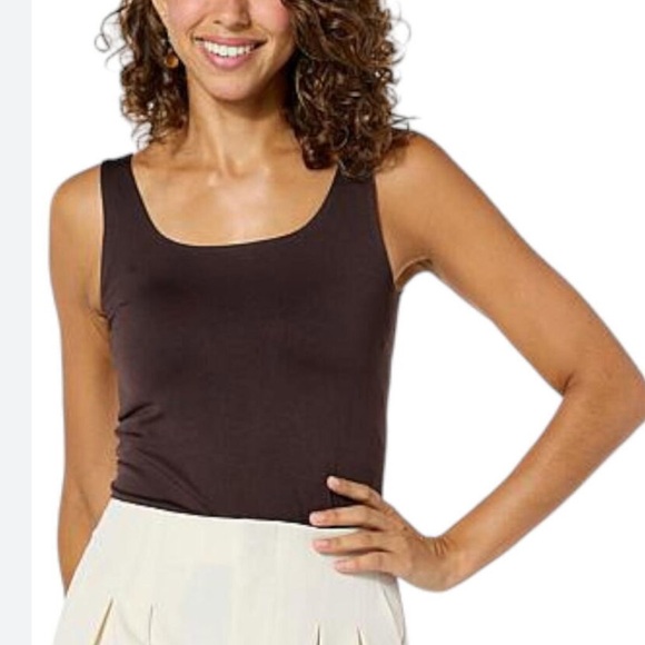 Kathy Ireland Brown Tank Top With Built In Shelf Bra Sz XS/S - Picture 1 of 8